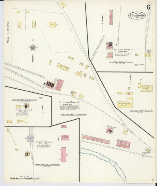 Sanborn Fire Insurance Map from Stambaugh, Iron County, Michigan (1913), Sheet #0006 - Historic Sanborn Fire Insurance Map Print, vintage old map wall art, antique decor, genealogy gift, Michigan Michigan map