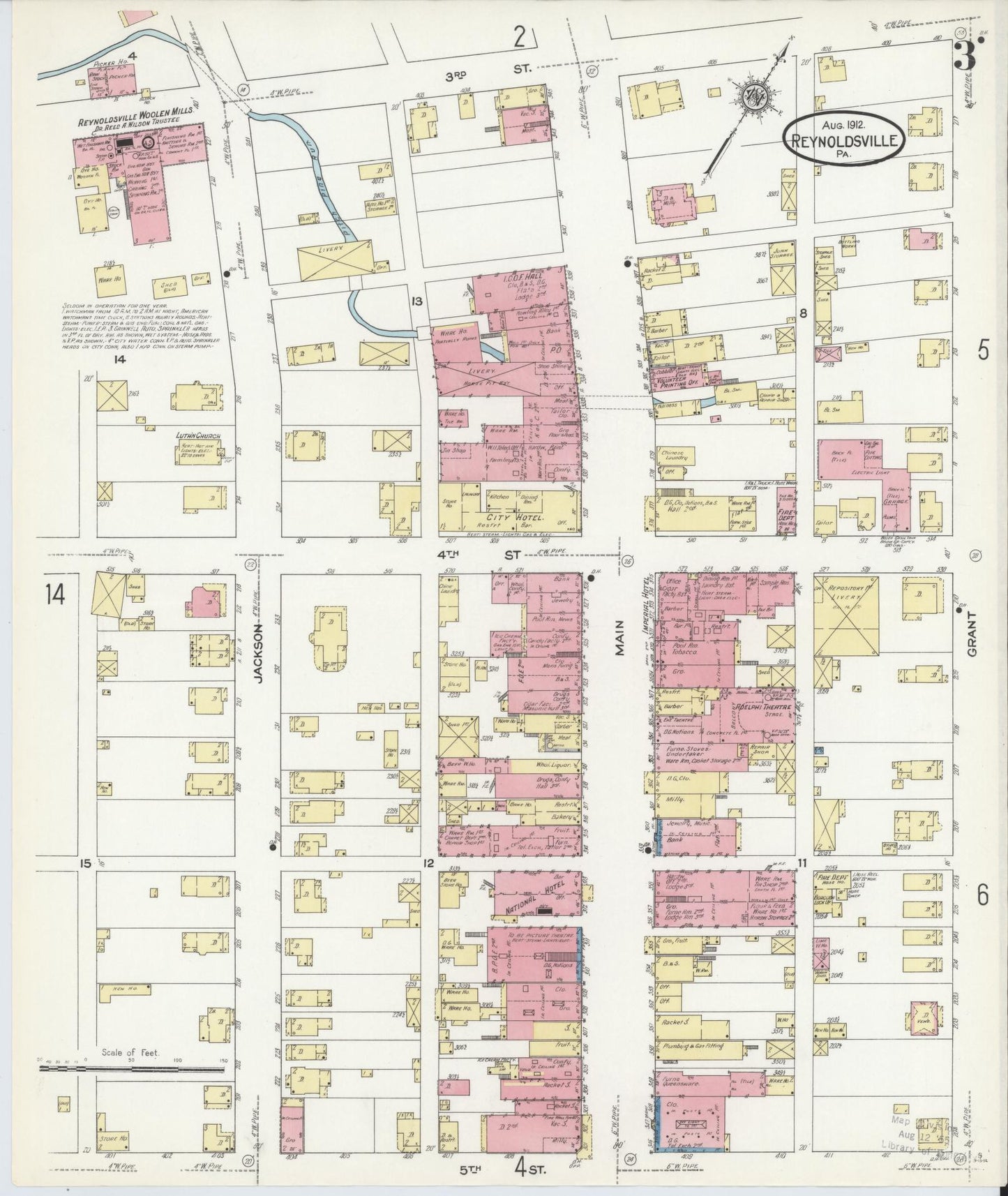 Sanborn Fire Insurance Map from Reynoldsville, Jefferson County, Pennsylvania (1912), Sheet #0003 - Complete Map Set gallery image, historic Sanborn map, vintage wall art, Pennsylvania Pennsylvania