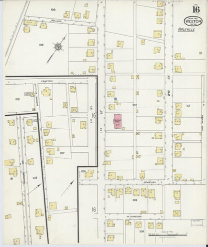 Sanborn Fire Insurance Map from Weston, Lewis County, West Virginia (1921), Sheet #0016 - Complete Map Set gallery image, historic Sanborn map, vintage wall art, West Virginia West Virginia
