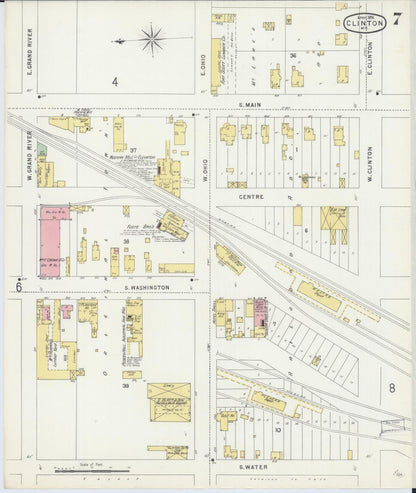 Sanborn Fire Insurance Map from Clinton, Henry County, Missouri (1896), Sheet #0007 - Complete Map Set gallery image, historic Sanborn map, vintage wall art, Missouri Missouri