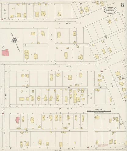 Sanborn Fire Insurance Map from Glasgow, Valley County, Montana (1920), Sheet #0003 - Complete Map Set gallery image, historic Sanborn map, vintage wall art, Montana Montana