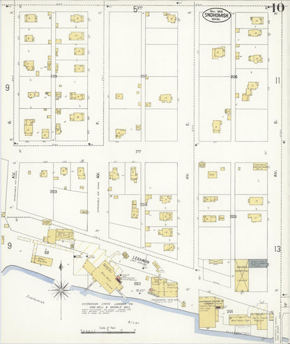 Sanborn Fire Insurance Map from Snohomish, Snohomish County, Washington (1908), Sheet #0010 - Complete Map Set gallery image, historic Sanborn map, vintage wall art, Washington Washington