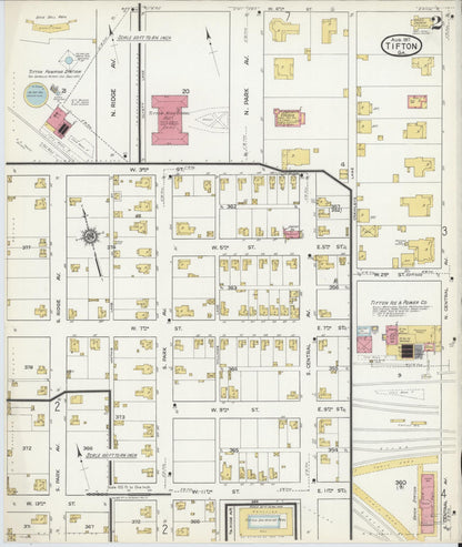 Sanborn Fire Insurance Map from Tifton, Tift County, Georgia (1917), Sheet #0002 - Complete Map Set gallery image, historic Sanborn map, vintage wall art, Georgia Georgia