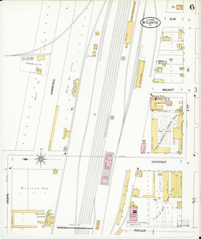 Sanborn Fire Insurance Map from Atlantic, Cass County, Iowa (1899), Sheet #0006 - Historic Sanborn Fire Insurance Map Print