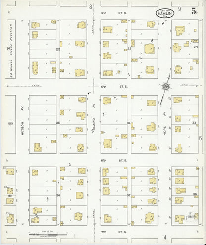 Sanborn Fire Insurance Map from Hamlin, Jones County, Texas (1919), Sheet #0005 - Complete Map Set gallery image, historic Sanborn map, vintage wall art, Texas Texas
