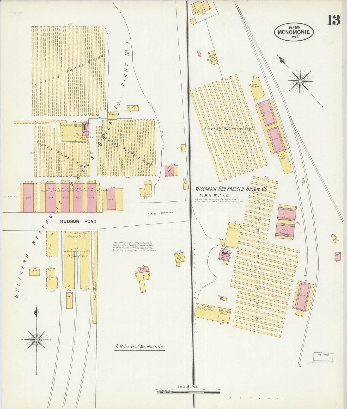 Sanborn Fire Insurance Map from Menomonie, Dunn County, Wisconsin (1902), Sheet #0013 - Complete Map Set gallery image, historic Sanborn map, vintage wall art, Wisconsin Wisconsin