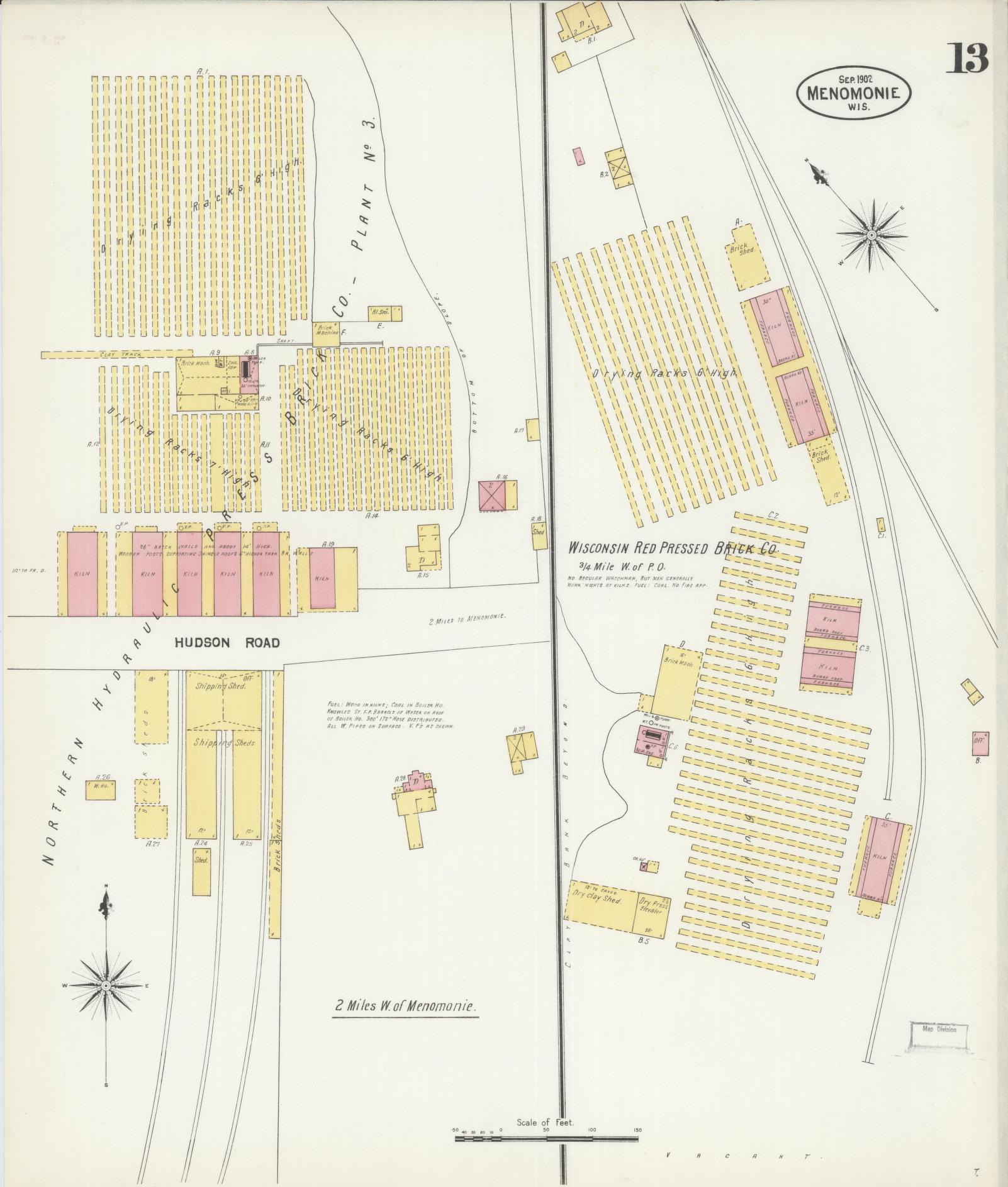 Sanborn Fire Insurance Map from Menomonie, Dunn County, Wisconsin (1902), Sheet #0013 - Complete Map Set gallery image, historic Sanborn map, vintage wall art, Wisconsin Wisconsin