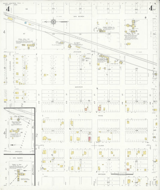 Sanborn Fire Insurance Map from Hale Center, Hale County, Texas (1933), Sheet #0004 - Historic Sanborn Fire Insurance Map Print, vintage old map wall art, antique decor, genealogy gift, Texas Texas map