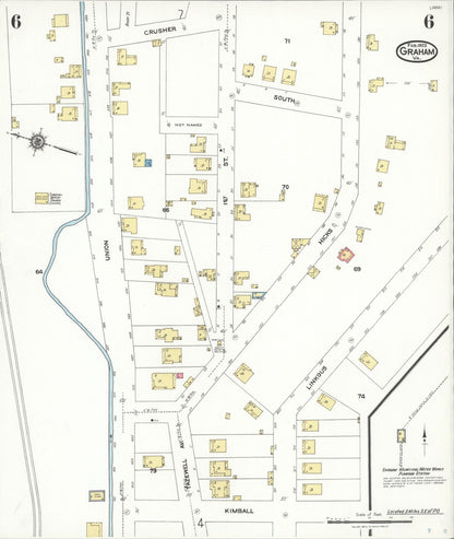 Sanborn Fire Insurance Map from Graham, Tazewell County, Virginia (1923), Sheet #0006 - Complete Map Set gallery image, historic Sanborn map, vintage wall art, Virginia Virginia