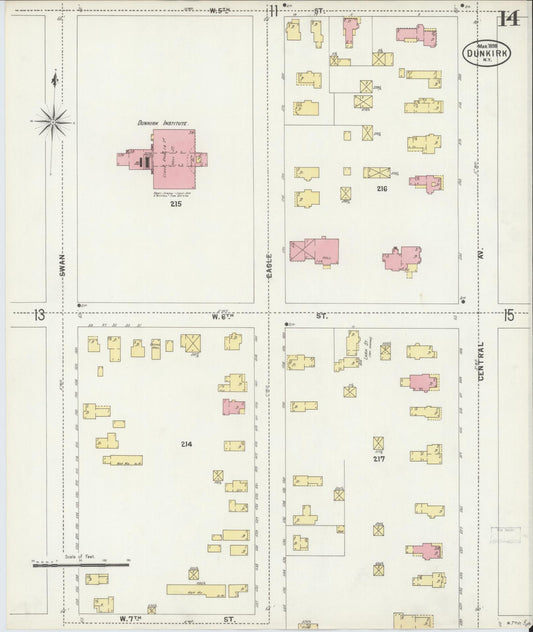 Sanborn Fire Insurance Map from Dunkirk, Chautauqua County, New York (1898), Sheet #0014 - Historic Sanborn Fire Insurance Map Print, vintage old map wall art, antique decor, genealogy gift, New York New York map