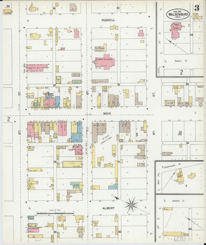 Sanborn Fire Insurance Map from Walsenburg, Huerfano County, Colorado (1901), Sheet #0003 - Complete Map Set gallery image, historic Sanborn map, vintage wall art, Colorado Colorado