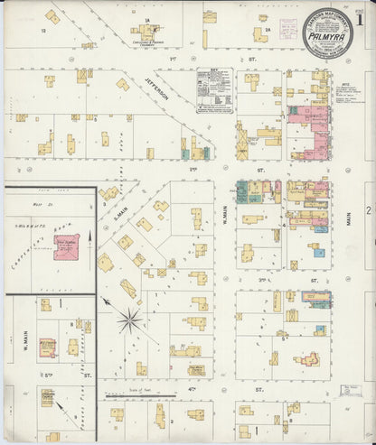 Sanborn Fire Insurance Map from Palmyra, Jefferson County, Wisconsin (1904), Sheet #0001 - Historic Sanborn Fire Insurance Map Print, vintage old map wall art, antique decor, genealogy gift, Wisconsin Wisconsin map