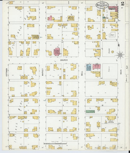 Sanborn Fire Insurance Map from Bellville, Richland County, Ohio (1900), Sheet #0002 - Historic Sanborn Fire Insurance Map Print, vintage old map wall art, antique decor, genealogy gift, Ohio Ohio map