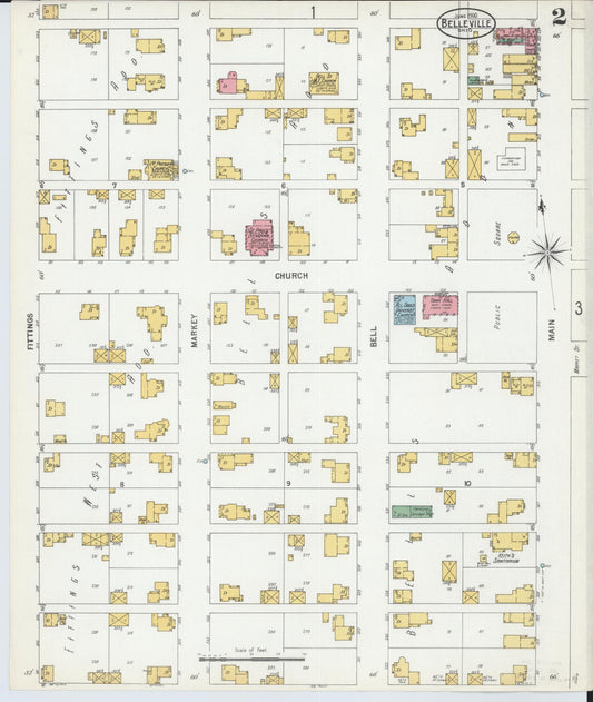 Sanborn Fire Insurance Map from Bellville, Richland County, Ohio (1900), Sheet #0002 - Historic Sanborn Fire Insurance Map Print, vintage old map wall art, antique decor, genealogy gift, Ohio Ohio map