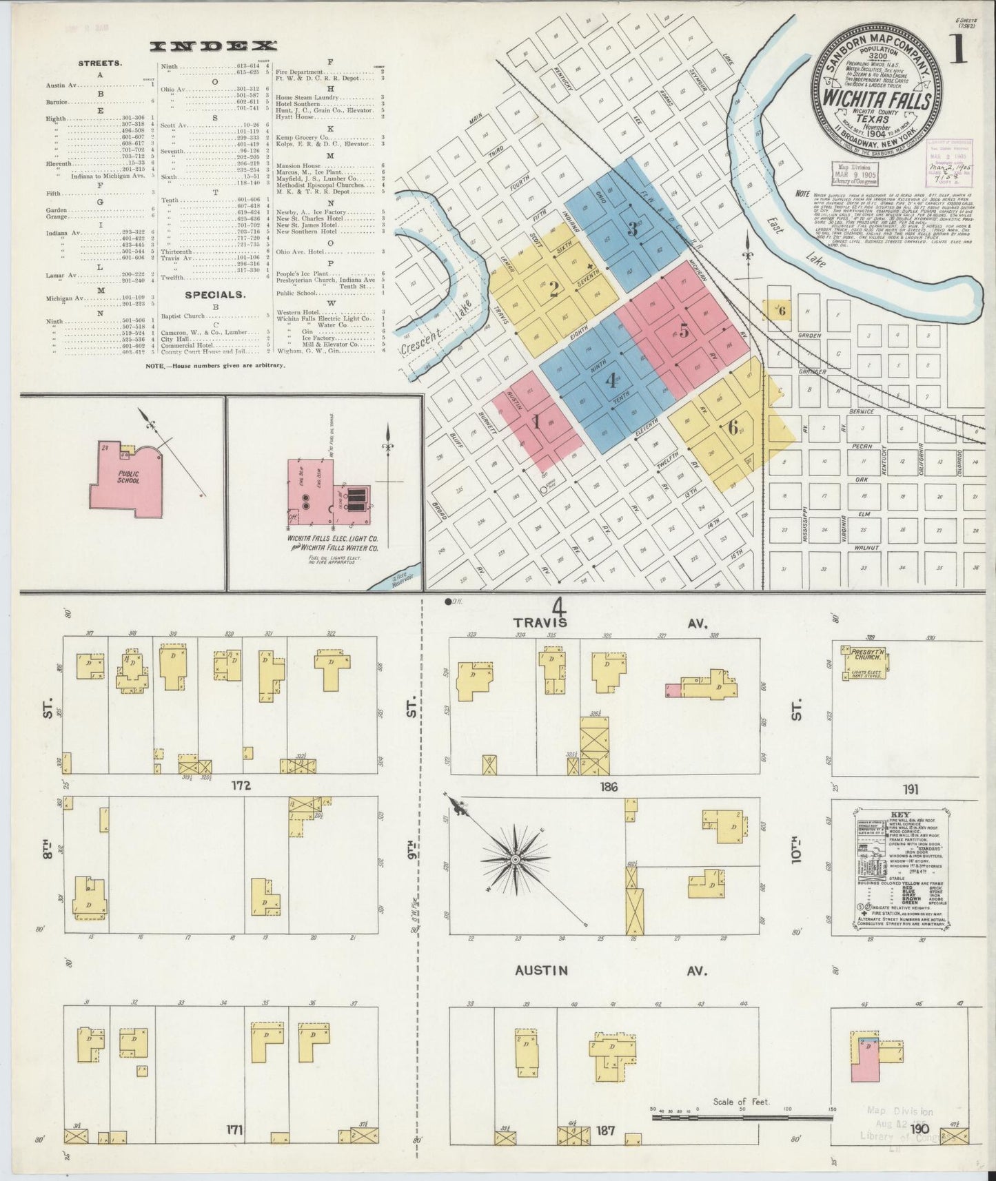 Sanborn Fire Insurance Map from Wichita Falls, Wichita County, Texas. (1904) – Historic Sanborn Fire Insurance Map Print