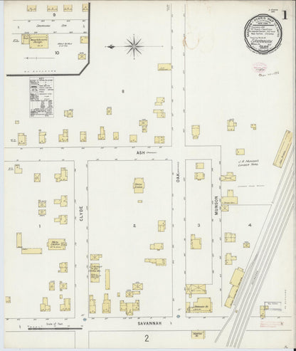 Sanborn Fire Insurance Map from Savannah, Wayne County, New York (1896), Sheet #0001 - Complete Map Set gallery image, historic Sanborn map, vintage wall art, New York New York
