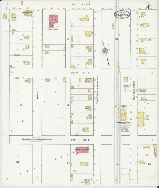 Sanborn Fire Insurance Map from Chebanse, Iroquois And Kankakee County, Illinois (1921), Sheet #0004 - Historic Sanborn Fire Insurance Map Print, vintage old map wall art, antique decor, genealogy gift, Illinois Illinois map