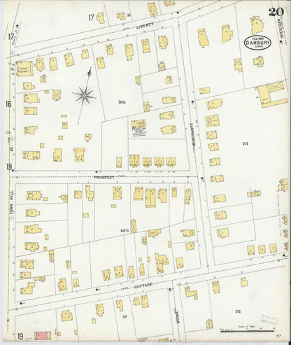 Sanborn Fire Insurance Map from Danbury, Fairfield County, Connecticut (1904), Sheet #0020 - Complete Map Set gallery image, historic Sanborn map, vintage wall art, Connecticut Connecticut