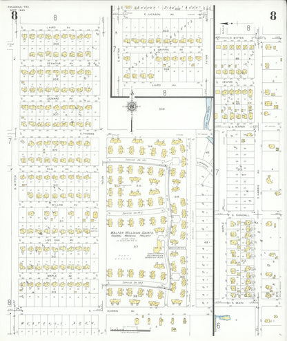 Sanborn Fire Insurance Map from Pasadena, Harris County, Texas (1943), Sheet #0008 - Complete Map Set gallery image, historic Sanborn map, vintage wall art, Texas Texas