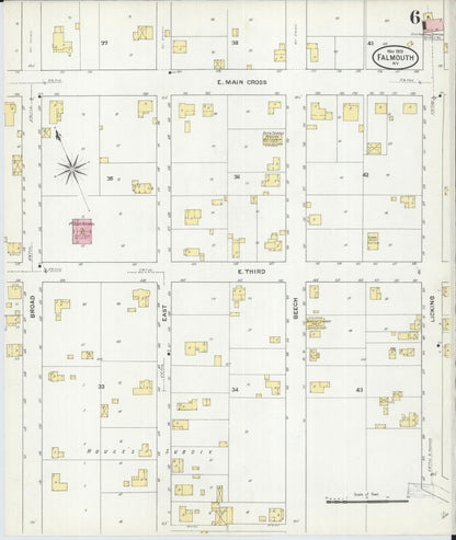 Sanborn Fire Insurance Map from Falmouth, Pendleton County, Kentucky (1909), Sheet #0006 - Complete Map Set gallery image, historic Sanborn map, vintage wall art, Kentucky Kentucky