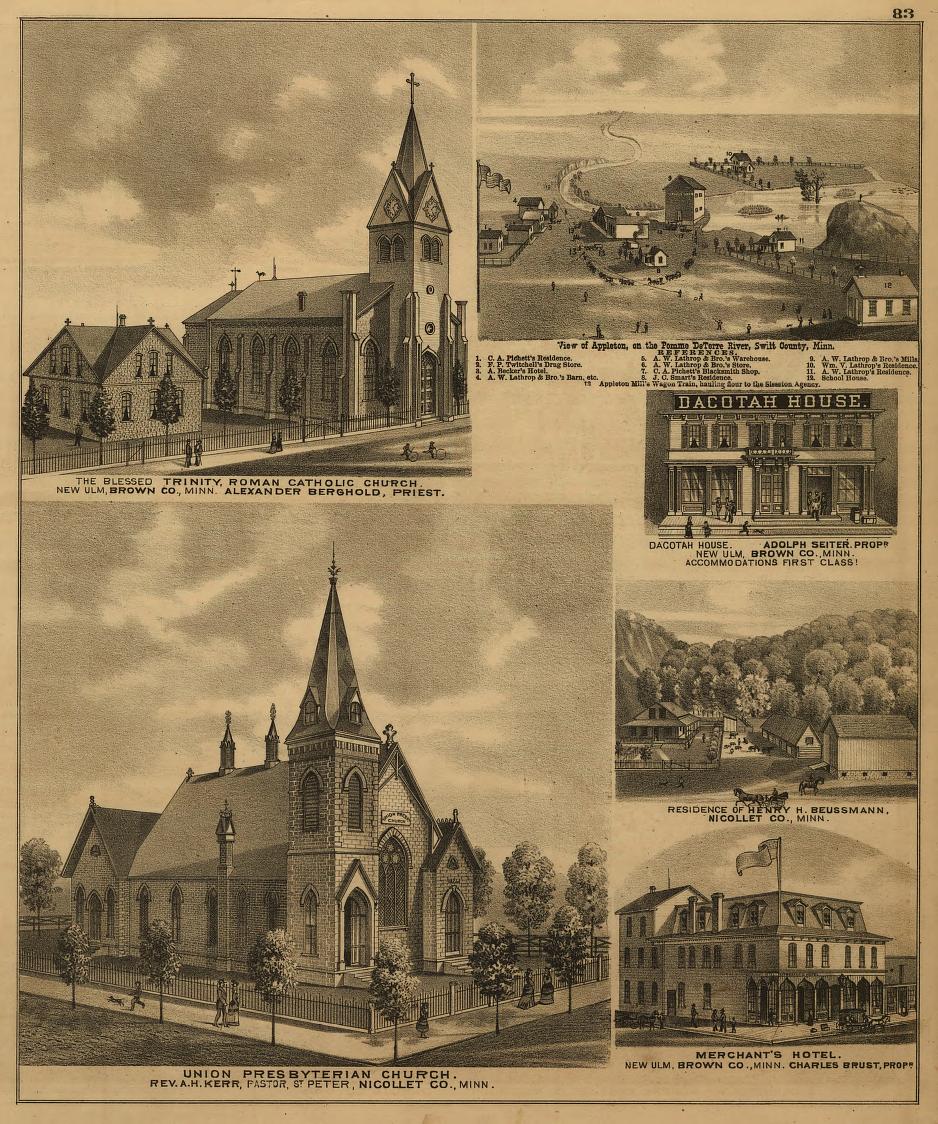 An illustrated historical atlas of the state of Minnesota (1874) – Historic Bird’s-Eye View Panorama Print