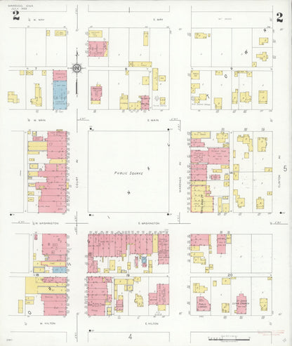 Sanborn Fire Insurance Map from Marengo, Iowa County, Iowa (1933), Sheet #0002 - Historic Sanborn Fire Insurance Map Print, vintage old map wall art
