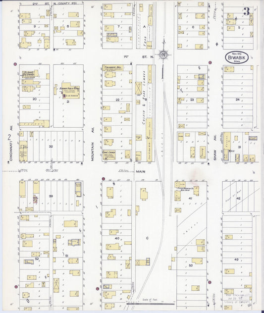 Sanborn Fire Insurance Map from Biwabik, Saint Louis County, Minnesota (1912), Sheet #0003 - Historic Sanborn Fire Insurance Map Print, vintage old map wall art, antique decor, genealogy gift, Minnesota Minnesota map