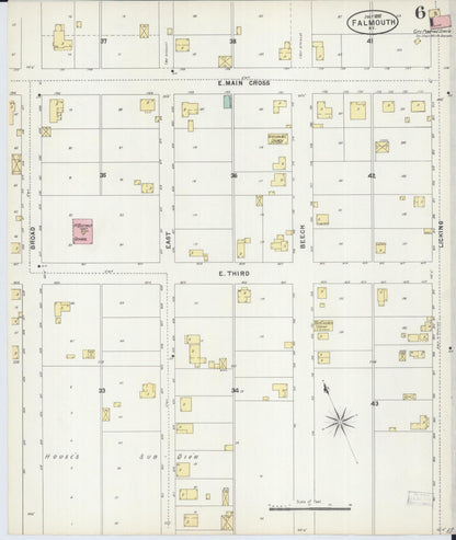 Sanborn Fire Insurance Map from Falmouth, Pendleton County, Kentucky (1897), Sheet #0006 - Complete Map Set gallery image, historic Sanborn map, vintage wall art, Kentucky Kentucky