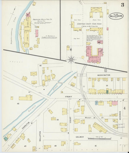 Sanborn Fire Insurance Map from Ballston Spa, Saratoga County, New York (1897), Sheet #0003 - Complete Map Set gallery image, historic Sanborn map, vintage wall art, New York New York