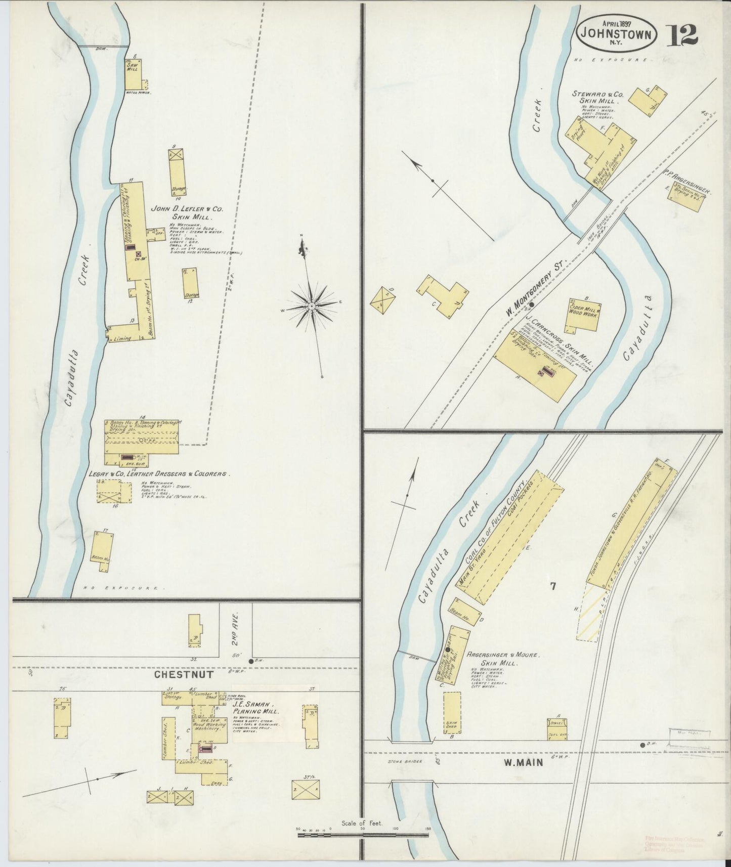 Sanborn Fire Insurance Map from Johnstown, Fulton County, New York (1897), Sheet #0012 - Complete Map Set gallery image, historic Sanborn map, vintage wall art, New York New York