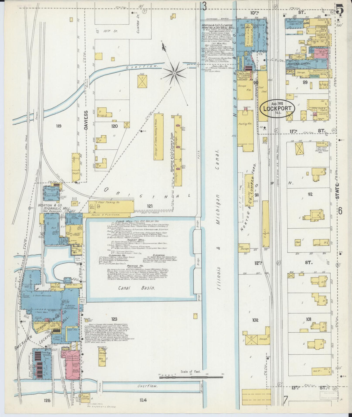 Sanborn Fire Insurance Map from Lockport, Will County, Illinois (1902), Sheet #0005 - Historic Sanborn Fire Insurance Map Print, vintage old map wall art, antique decor, genealogy gift, Illinois Illinois map