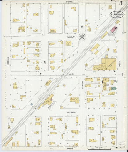 Sanborn Fire Insurance Map from Lexington, McLean County, Illinois (1906), Sheet #0003 - Historic Sanborn Fire Insurance Map Print, vintage old map wall art, antique decor, genealogy gift, Illinois Illinois map