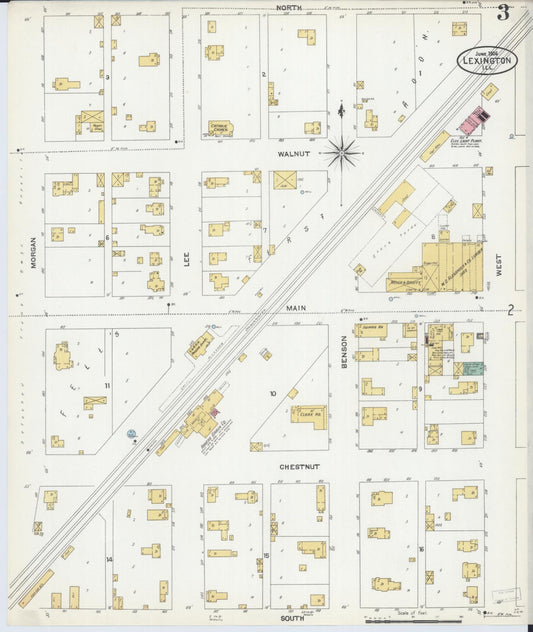 Sanborn Fire Insurance Map from Lexington, McLean County, Illinois (1906), Sheet #0003 - Historic Sanborn Fire Insurance Map Print, vintage old map wall art, antique decor, genealogy gift, Illinois Illinois map