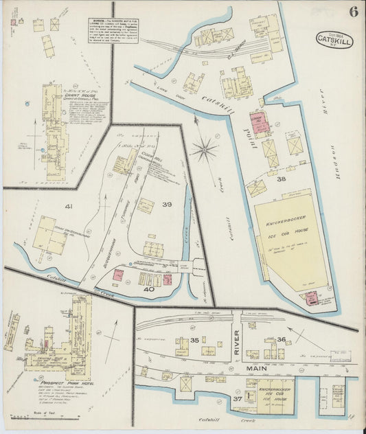 Sanborn Fire Insurance Map from Catskill, Greene County, New York (1884), Sheet #0006 - Historic Sanborn Fire Insurance Map Print, vintage old map wall art, antique decor, genealogy gift, New York New York map