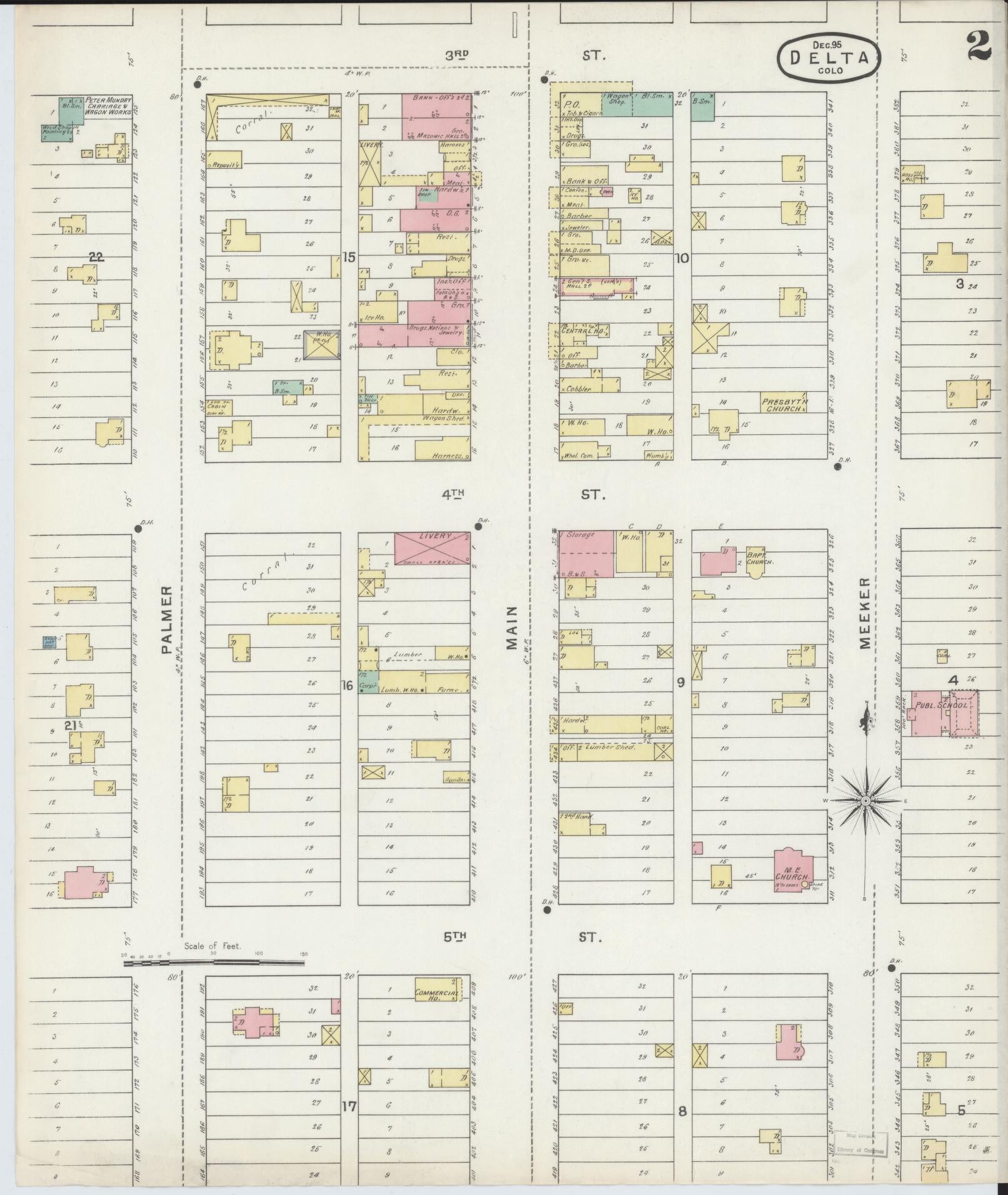 Sanborn Fire Insurance Map from Delta, Delta County, Colorado (1895), Sheet #0002 - Complete Map Set gallery image, historic Sanborn map, vintage wall art, Colorado Colorado