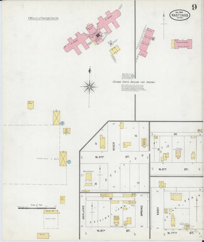 Sanborn Fire Insurance Map from Hastings, Dakota County, Minnesota (1904), Sheet #0009 - Complete Map Set gallery image, historic Sanborn map, vintage wall art, Minnesota Minnesota