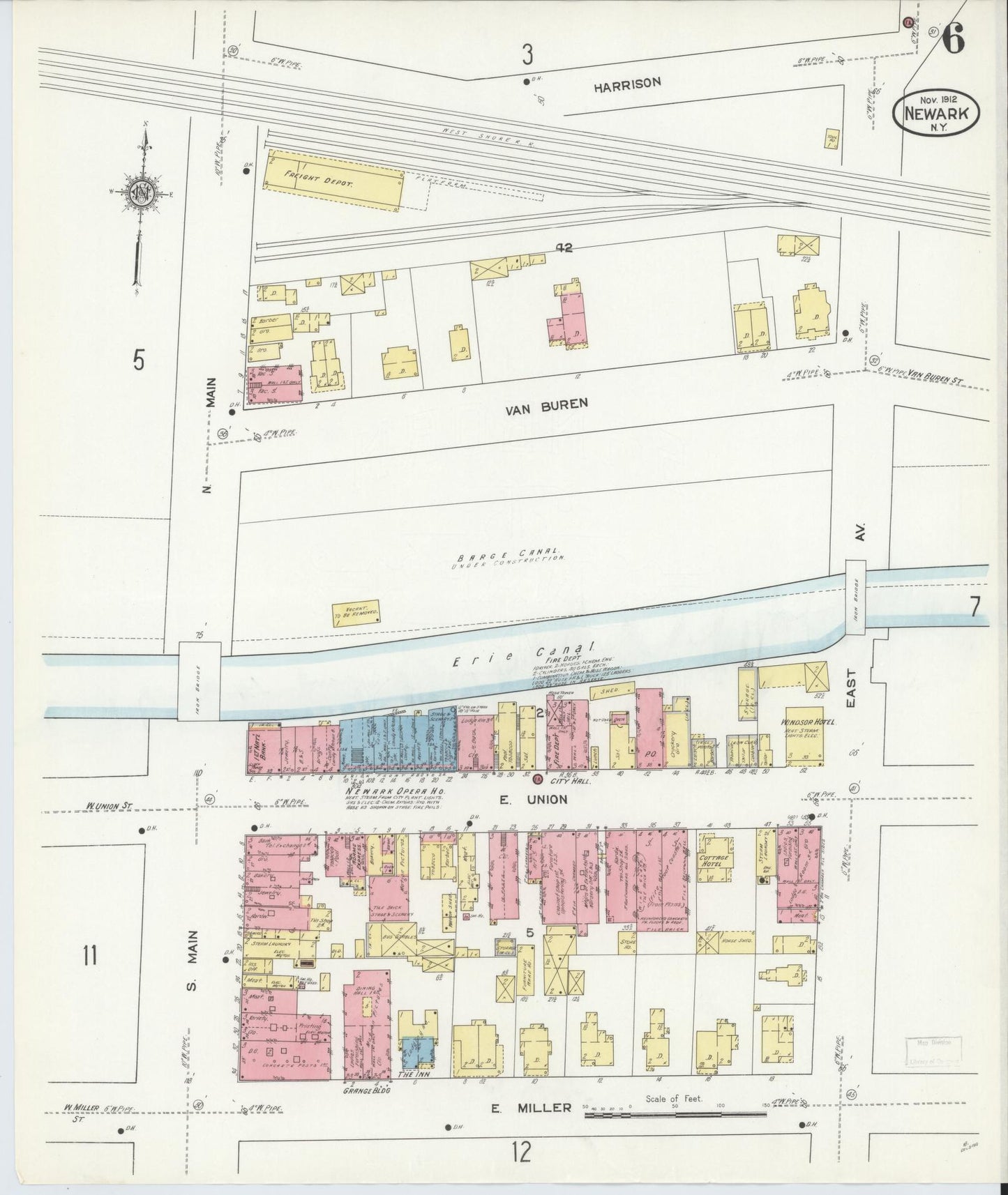 Sanborn Fire Insurance Map from Newark, Wayne County, New York (1912), Sheet #0006 - Complete Map Set gallery image, historic Sanborn map, vintage wall art, New York New York