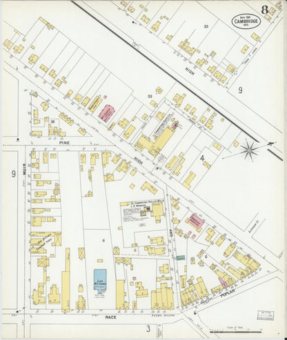 Sanborn Fire Insurance Map from Cambridge, Dorchester County, Maryland (1901), Sheet #0008 - Complete Map Set gallery image, historic Sanborn map, vintage wall art, Maryland Maryland