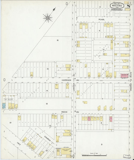 Sanborn Fire Insurance Map from Whiting, Lake County, Indiana (1901), Sheet #0008 - Historic Sanborn Fire Insurance Map Print, vintage old map wall art, antique decor, genealogy gift, Indiana Indiana map