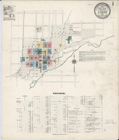 Sanborn Fire Insurance Map from Logan, Cache County, Utah (1911), Sheet #0001 - Complete Map Set gallery image, historic Sanborn map, vintage wall art, Utah Utah