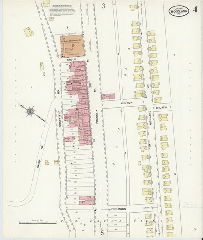 Sanborn Fire Insurance Map from Woodlawn, Beaver County, Pennsylvania (1911), Sheet #0004 - Complete Map Set gallery image, historic Sanborn map, vintage wall art, Pennsylvania Pennsylvania