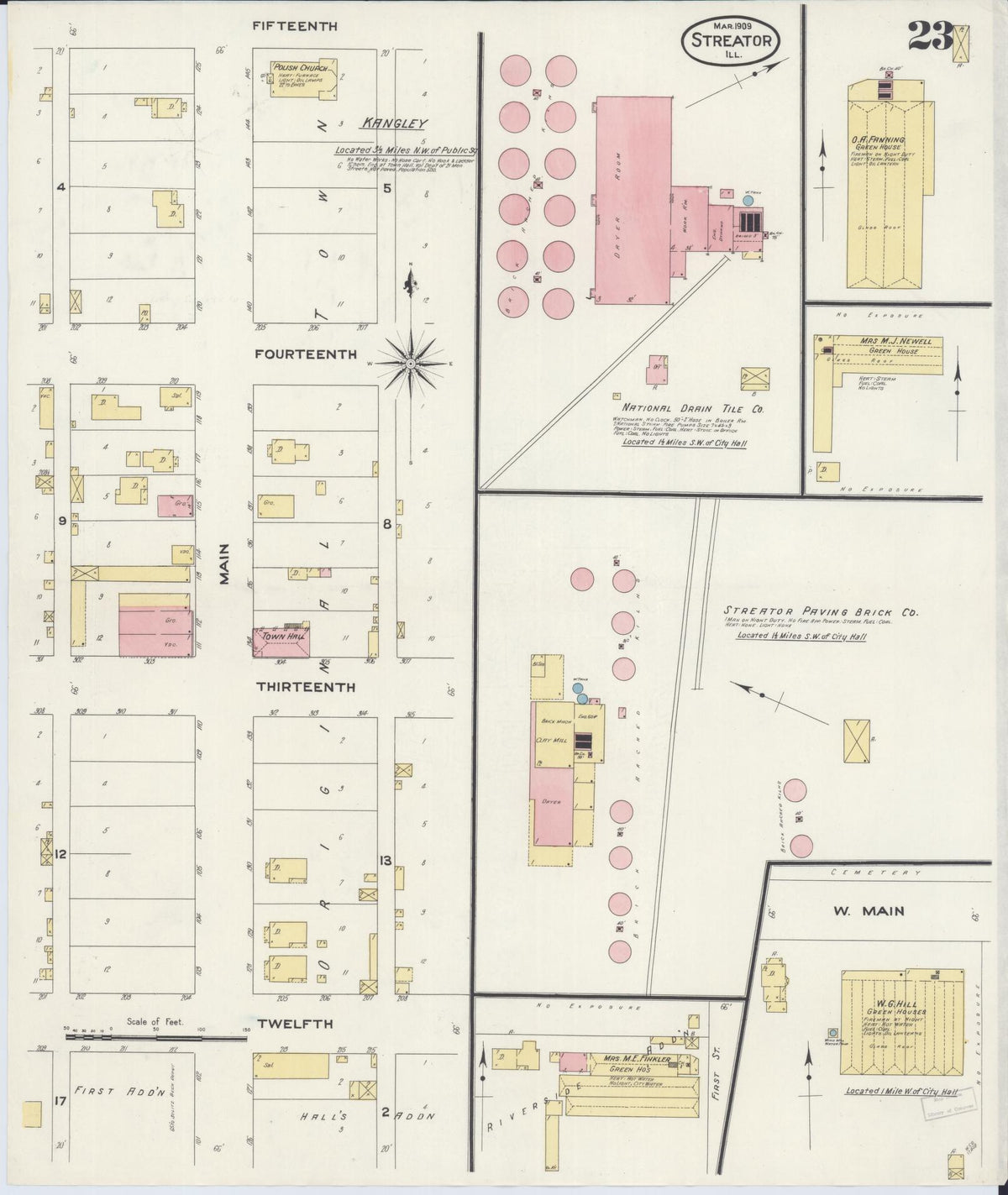 Sanborn Fire Insurance Map from Streator, La Salle County, Illinois (1909), Sheet #0023 - Complete Map Set gallery image, historic Sanborn map, vintage wall art, Illinois Illinois