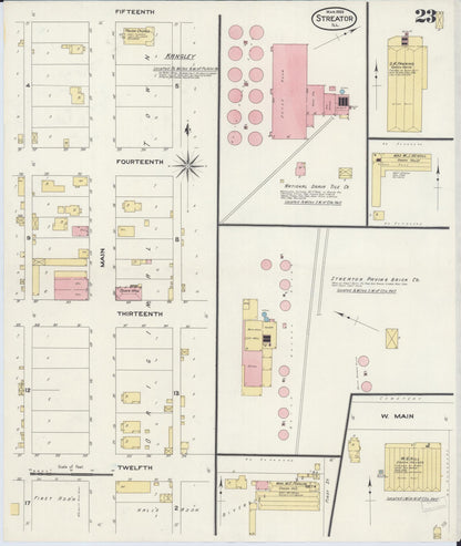 Sanborn Fire Insurance Map from Streator, La Salle County, Illinois (1909), Sheet #0023 - Complete Map Set gallery image, historic Sanborn map, vintage wall art, Illinois Illinois