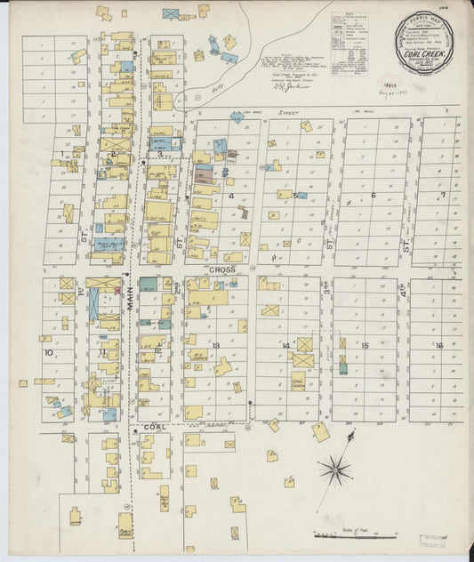 Sanborn Fire Insurance Map from Coal Creek, Fremont County, Colorado (1893), Sheet #0001 - Historic Sanborn Fire Insurance Map Print, vintage old map wall art, antique decor, genealogy gift, Colorado Colorado map