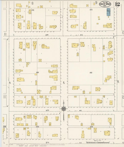 Sanborn Fire Insurance Map from Forest Grove, Washington County, Oregon (1912), Sheet #0012 - Complete Map Set gallery image, historic Sanborn map, vintage wall art, Oregon Oregon