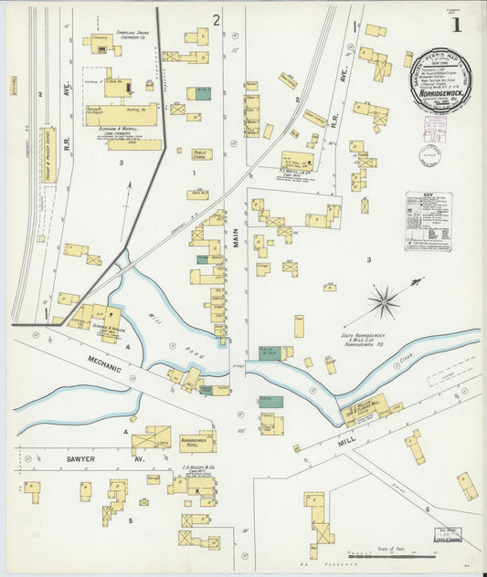 Sanborn Fire Insurance Map from Norridgewock, Somerset County, Maine (1901), Sheet #0001 - Complete Map Set gallery image, historic Sanborn map, vintage wall art, Maine Maine