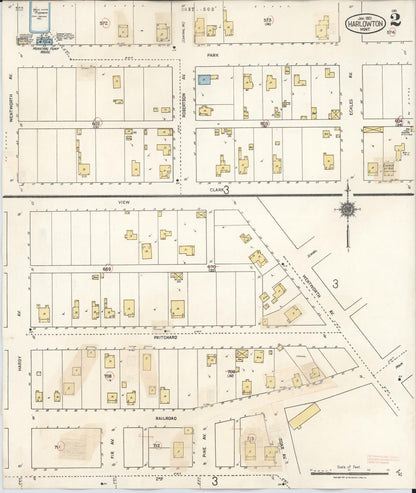 Sanborn Fire Insurance Map from Harlowton, Wheatland County, Montana (1943), Sheet #0002 - Complete Map Set gallery image, historic Sanborn map, vintage wall art, Montana Montana