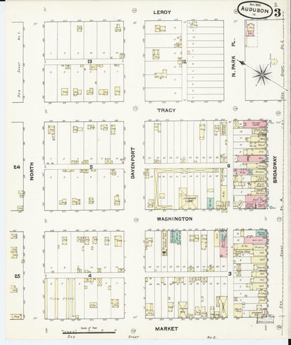 Sanborn Fire Insurance Map from Audubon, Audubon County, Iowa (1890), Sheet #0003 - Historic Sanborn Fire Insurance Map Print