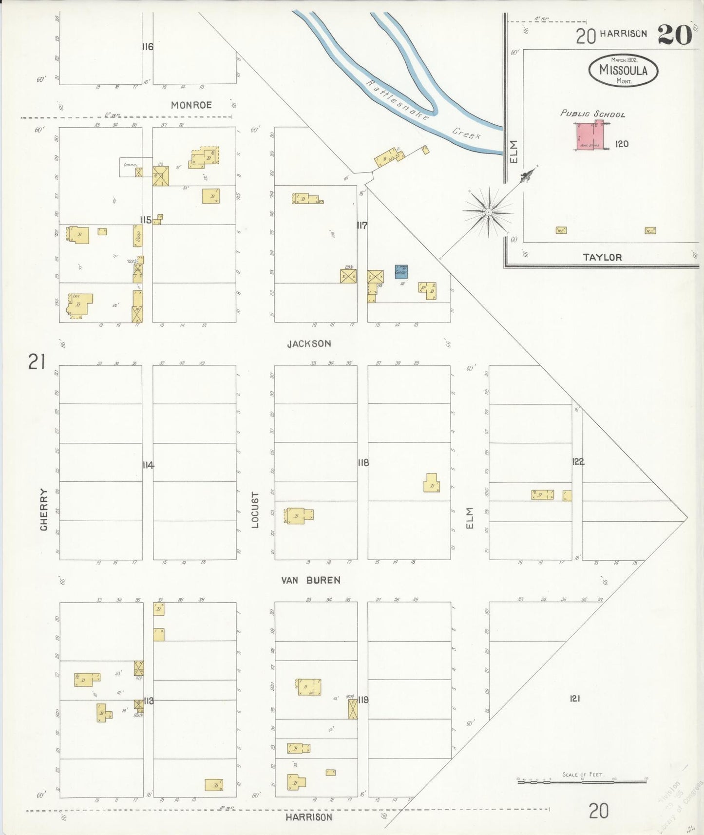 Sanborn Fire Insurance Map from Missoula, Missoula County, Montana (1902), Sheet #0020 - Complete Map Set gallery image, historic Sanborn map, vintage wall art, Montana Montana