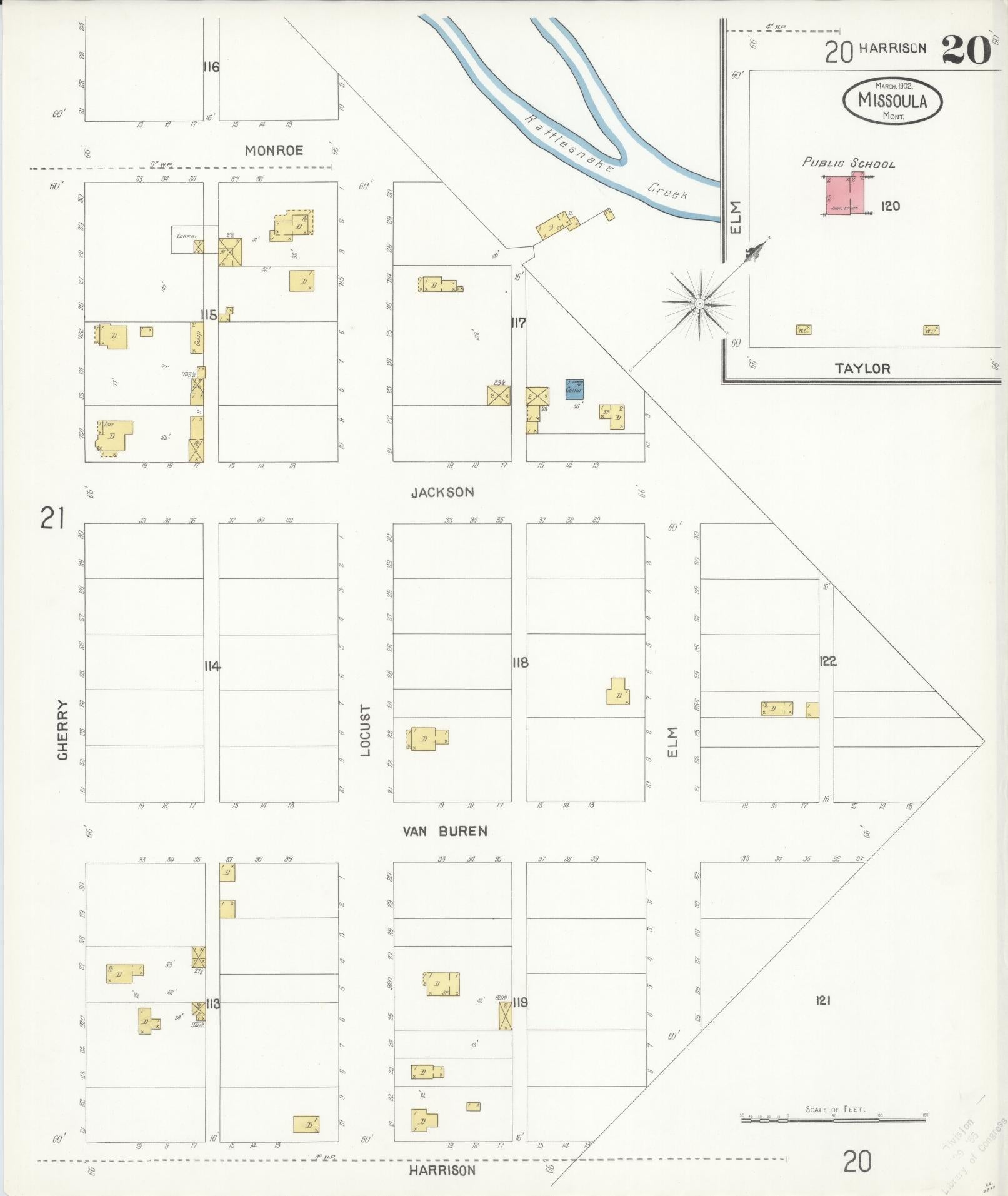 Sanborn Fire Insurance Map from Missoula, Missoula County, Montana (1902), Sheet #0020 - Complete Map Set gallery image, historic Sanborn map, vintage wall art, Montana Montana